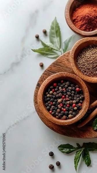 Obraz Spices on Marble Tabletop