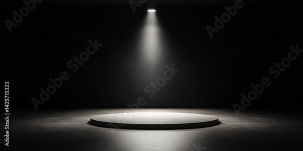 Obraz Empty Spotlight Stage with Dark Background in Dramatic Lighting Scene.