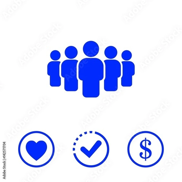 Obraz people with the leader icon stock vector illustration flat design