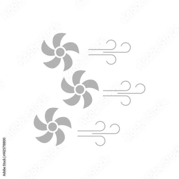 Fototapeta cooler icon, wind on a white background, vector illustration