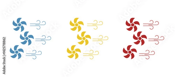Fototapeta cooler icon, wind on a white background, vector illustration