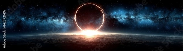 Fototapeta Solar Eclipse Above Planet