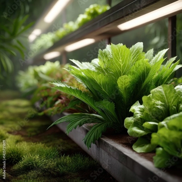 Fototapeta Exploring Innovative Hydroponic Systems for Sustainable Green Solutions on World Day to Combat Desertification and Drought