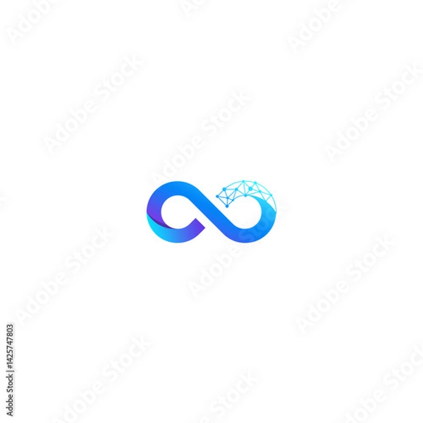 Obraz Tech Mesh Infinity: Modern Network Vector Logo