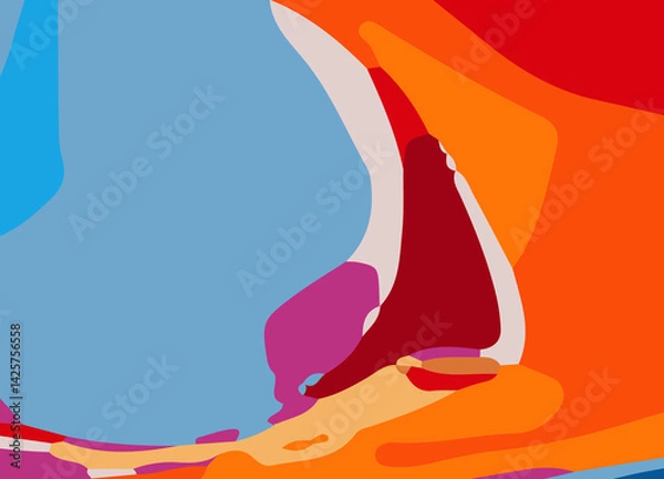 Fototapeta Colorful Abstract wavy Background with lines. Vibrant and Playful Colorful Abstract Cartoon-Themed Multi color Background for Creative and Joyful Artistic Expression. Colorful cartoon theme Background