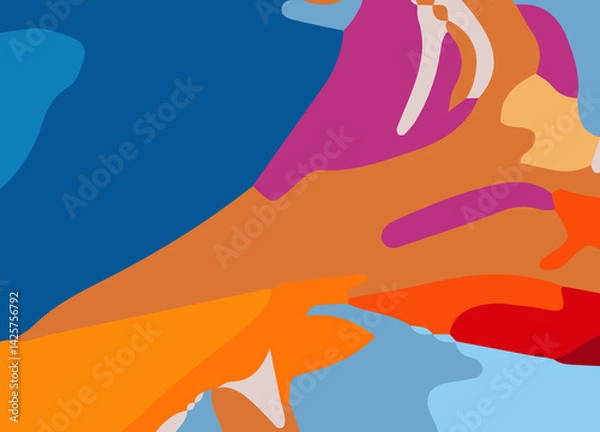Fototapeta Colorful Abstract wavy Background with lines. Vibrant and Playful Colorful Abstract Cartoon-Themed Multi color Background for Creative and Joyful Artistic Expression. Colorful cartoon theme Background
