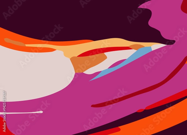 Obraz Colorful Abstract wavy Background with lines. Vibrant and Playful Colorful Abstract Cartoon-Themed Multi color Background for Creative and Joyful Artistic Expression. Colorful cartoon theme Background