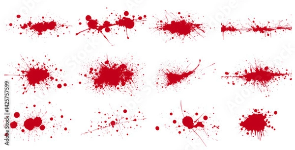 Fototapeta red paint splashes