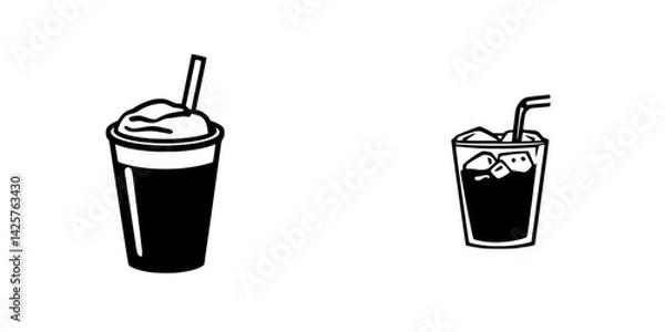 Obraz Different types of cold beverages showcasing unique serving styles at a casual gathering