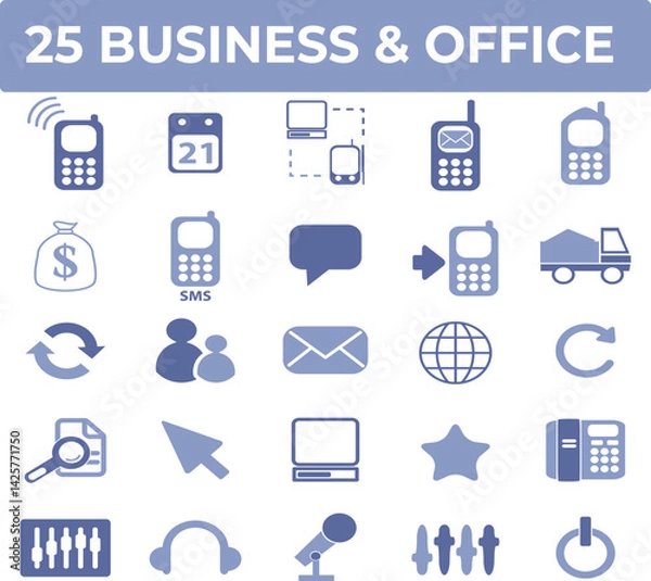 Obraz Twenty-five Business and Office Icons for Website and App Design