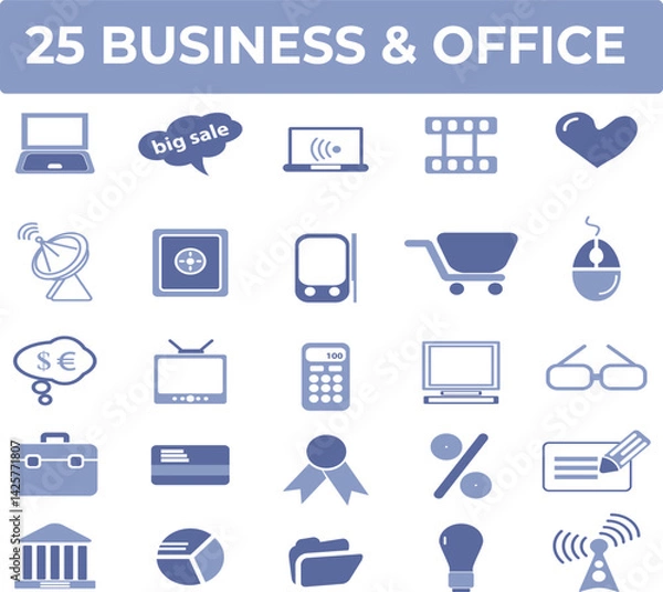 Obraz Business and Office Icon Set Twenty-Five Professional Symbols for Websites and Applications