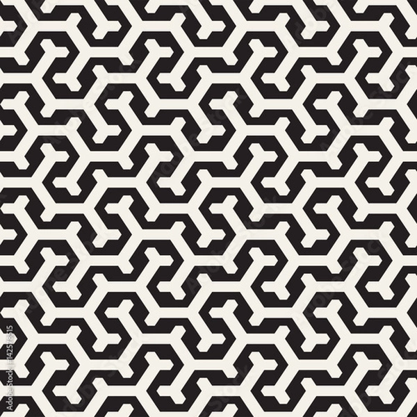 Obraz Vector Seamless Interlacing Lines Pattern. Repeating Geometric Background With Hexagonal Lattice.