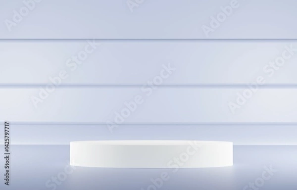 Fototapeta Podium stand circle white on background color soft for display product backgrounds.