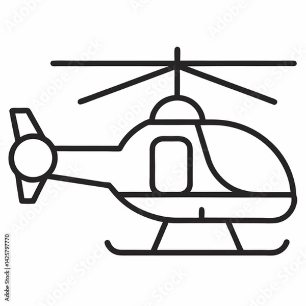 Obraz helicopter vector illustration icon
