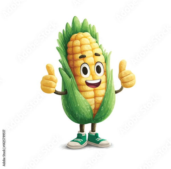 Obraz CORN cartoon mascot vector illustration design character- Adobe Illustrator Artwork