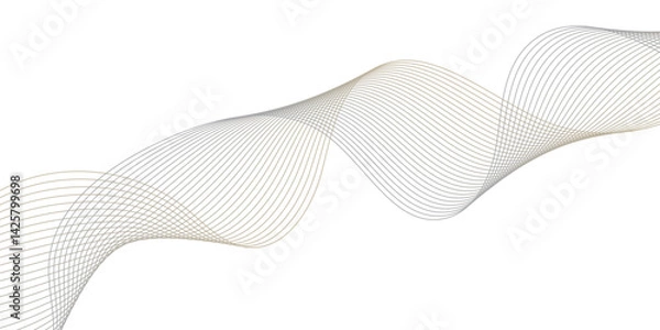 Fototapeta Abstract vector illustration featuring smooth wave lines on a transparent background. Suitable for technology, digital data, network communication, and modern design themes. Ideal for use in web inter