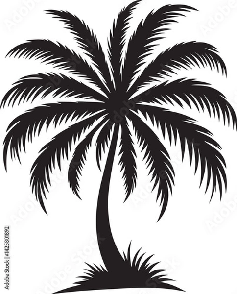 Fototapeta Palm tree silhouette design vector.