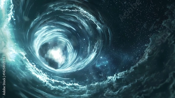 Fototapeta Abstract of a wormhole in space, Generative AI illustrations.