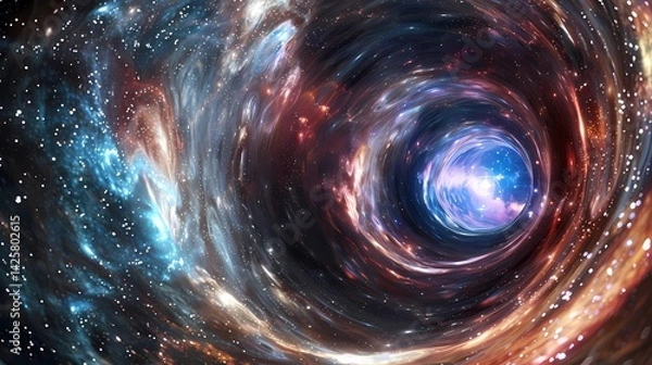 Fototapeta Abstract of a wormhole in space, Generative AI illustrations.