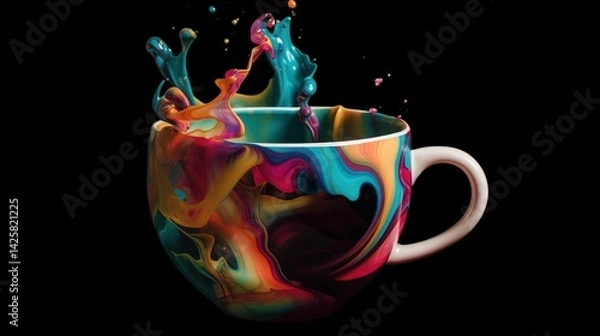 Obraz Cup vase with color splash Photo