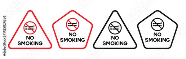 Obraz  No smoking warning sign Simple design.  no smoking or open flames warning sign notice No smoking anywhere in this building.