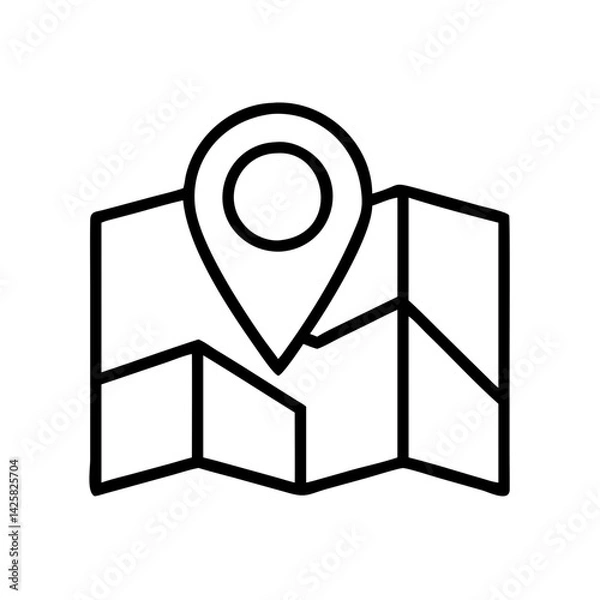Obraz Map location pin icon vector travel destination gps navigation pointer symbol marker roadmap guide