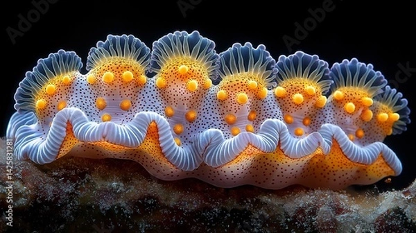 Fototapeta High-detail image of Acanthastrea echinata swaying in underwater current,generative ai illustration