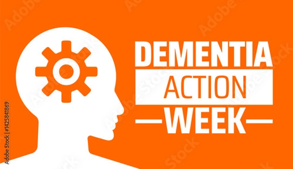 Fototapeta dementia action week background banner or poster design template. observed every year in May. Holiday concept. Use to any Template, card, poster, placard, template.