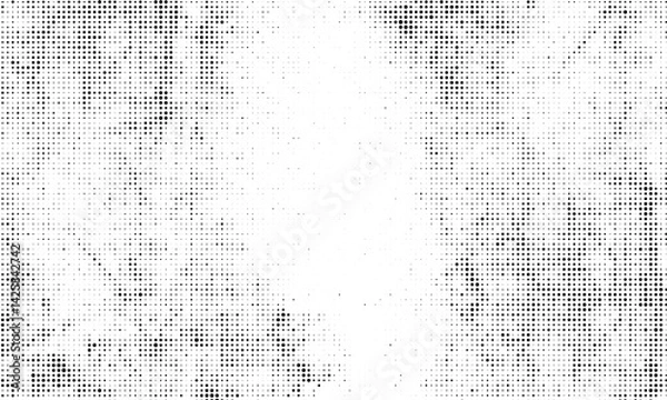Fototapeta Set of pixel halftone dot, retro grunge texture and gradient paint brush overlay pattern creating a digital comic style technology background with a distressed frame for social media business branding