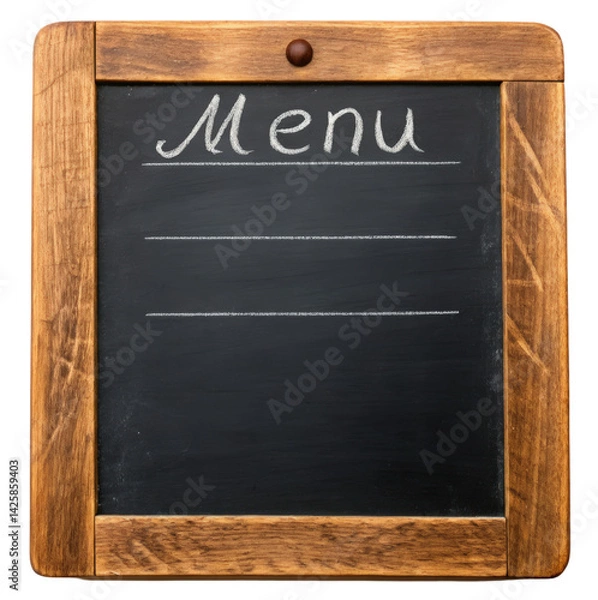 Fototapeta Restaurant chalkboard menu with rustic wooden frame