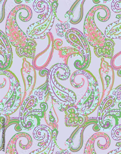 Obraz paisley textile pattern design texture,paisley textile pattern design, Magical Traditional Paisleys Seamless Pattern for wallpaper design or fabric textile printing.vector