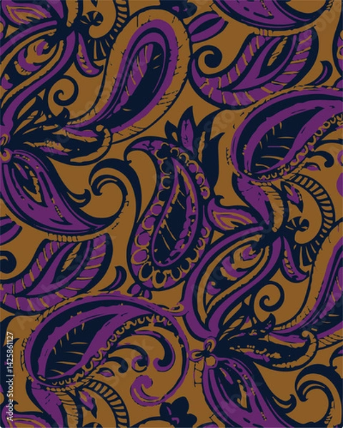 Obraz paisley textile pattern design texture,paisley textile pattern design, Magical Traditional Paisleys Seamless Pattern for wallpaper design or fabric textile printing.vector