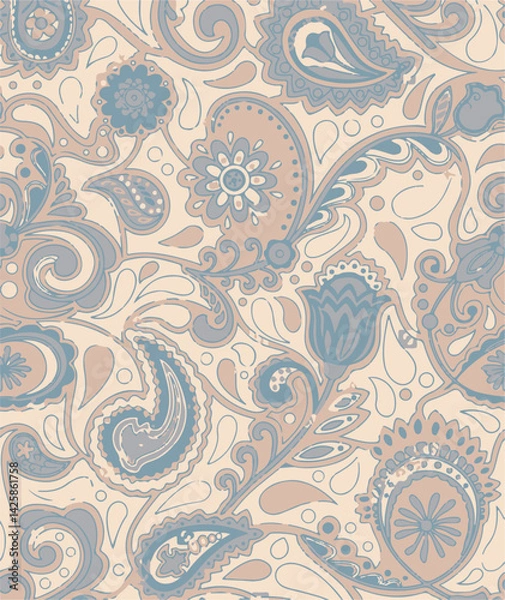 Obraz paisley textile pattern design texture,paisley textile pattern design, Magical Traditional Paisleys Seamless Pattern for wallpaper design or fabric textile printing.vector
