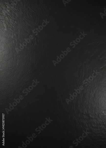 Obraz Luxurious black leather texture; rich grain, subtle sheen , surface, glossy