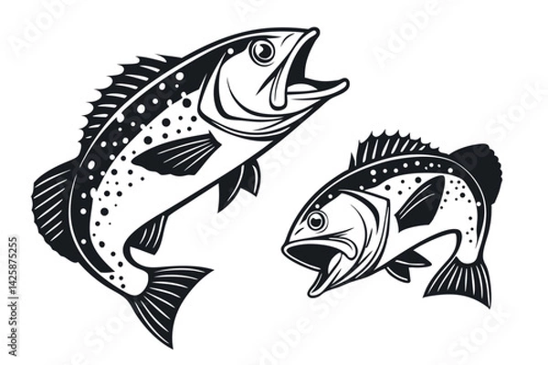 Obraz bass fish illustrations