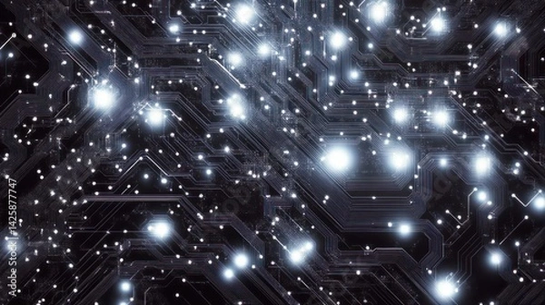 Fototapeta Illuminated circuits representing the intricate design of electronic technology