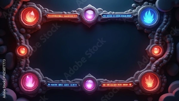 Fototapeta Dark Magic RPG HUD Background