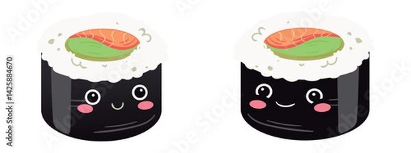 Obraz Set kawaii sushi