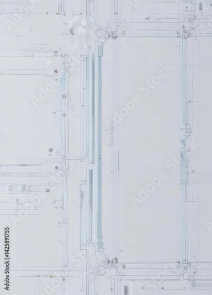 Obraz Subtle blue blueprint pattern on clean white, technical schematic style, texture, document