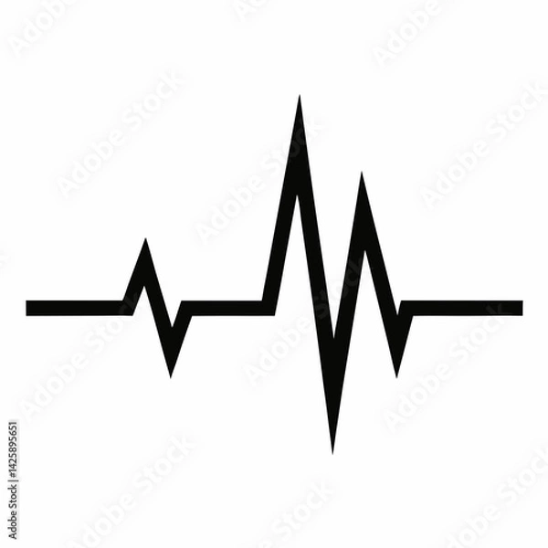 Fototapeta Stylized Heartbeat Vector Silhouette Art