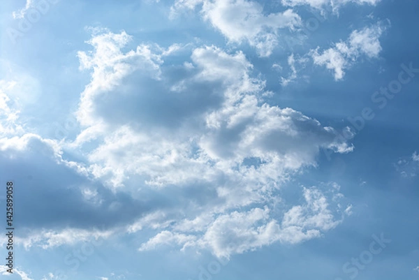 Fototapeta Sky, cloud blue nature background cloudy, spring bright gradient calm abstract background air nature wallpaper