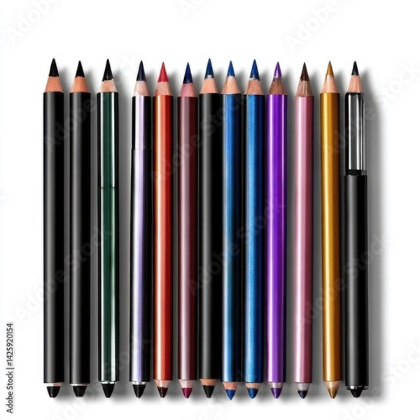 Obraz Cosmetic eyeliner pencils isolated on white background