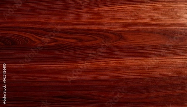 Fototapeta Rich Dark Mahogany Wood Pattern with Smooth Glossy Finish and Seamless Texture