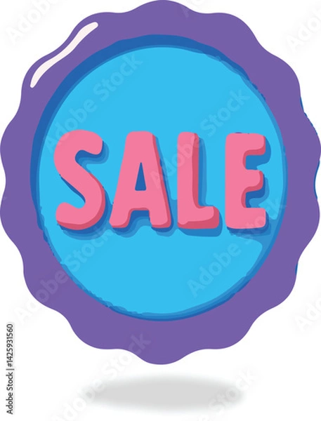 Obraz Explosive Sale Tag Bold Star Shaped 3D Icon editable colors