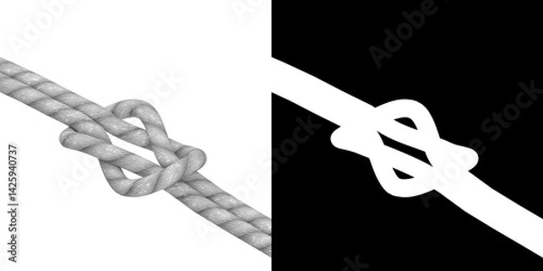 Obraz 3D rendering illustration of a loose square knot