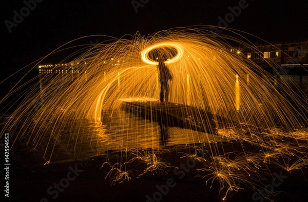 Fototapeta Wire Wool Spinning