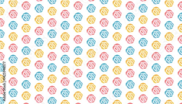 Fototapeta Abstract background with colorful rose pattern, vector illustration with color swatch