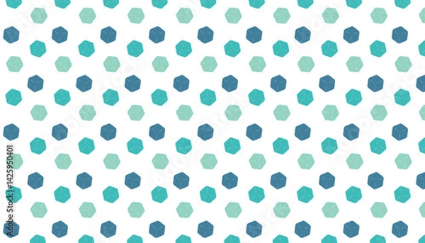 Fototapeta Various green cube pattern background, vector illustration with color swatch