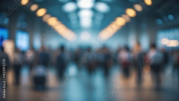 Obraz Blurred background of a trade show event in an exhibition hall