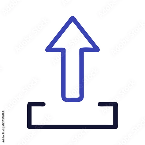 Fototapeta Upward Arrow Icon Representing Growth or Progress Indicator